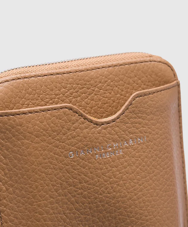 Gianni Chiarini Brown Leather Dollar Wallet with Strap