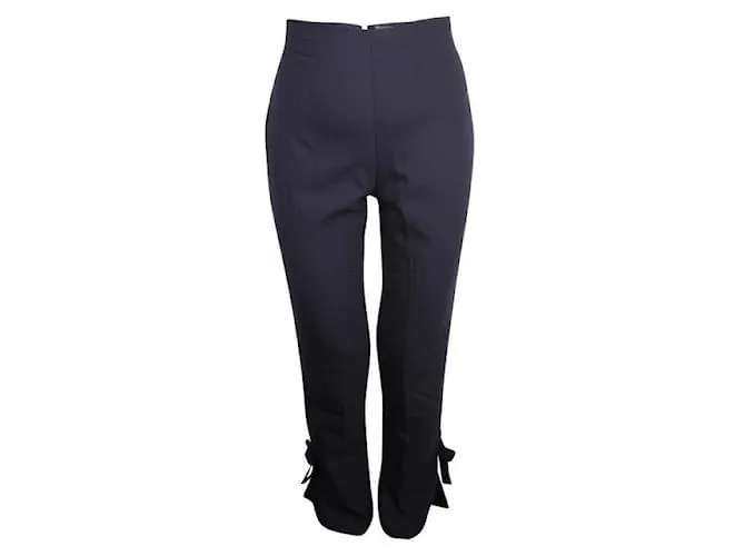 GIANNI VERSACE Pantalón azul marino con lazos 