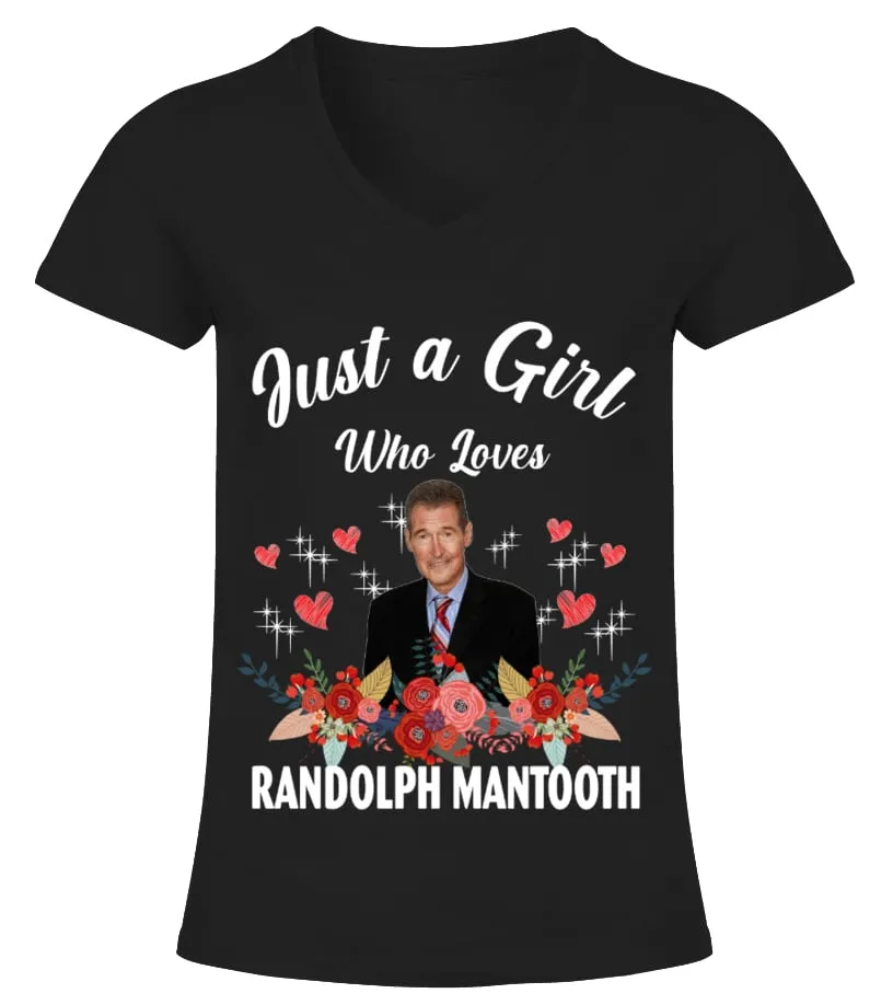 GIRL WHO LOVES RANDOLPH MANTOOTH Camiseta cuello pico Mujer