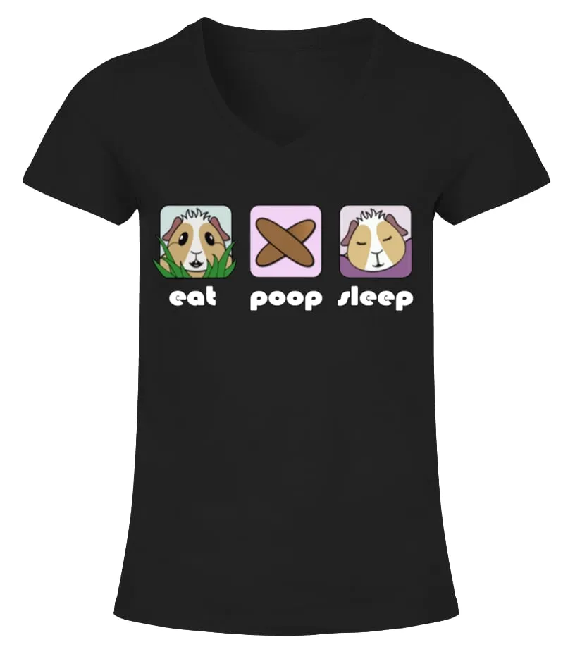 Guinea Pig Tshirt Camiseta cuello pico Mujer