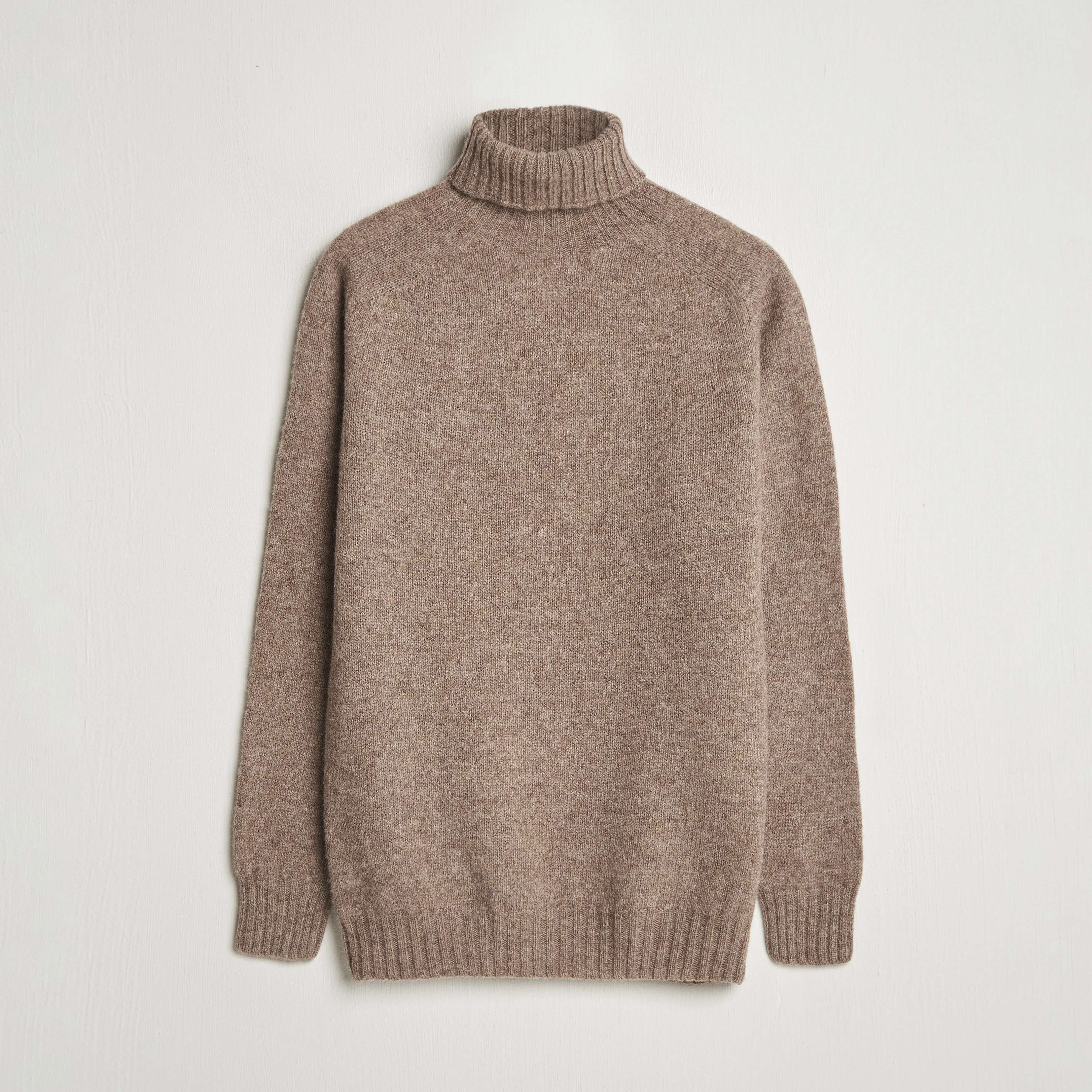 Harley Of Scotland Supersoft Lambswool Rollneck Nutmeg Brown