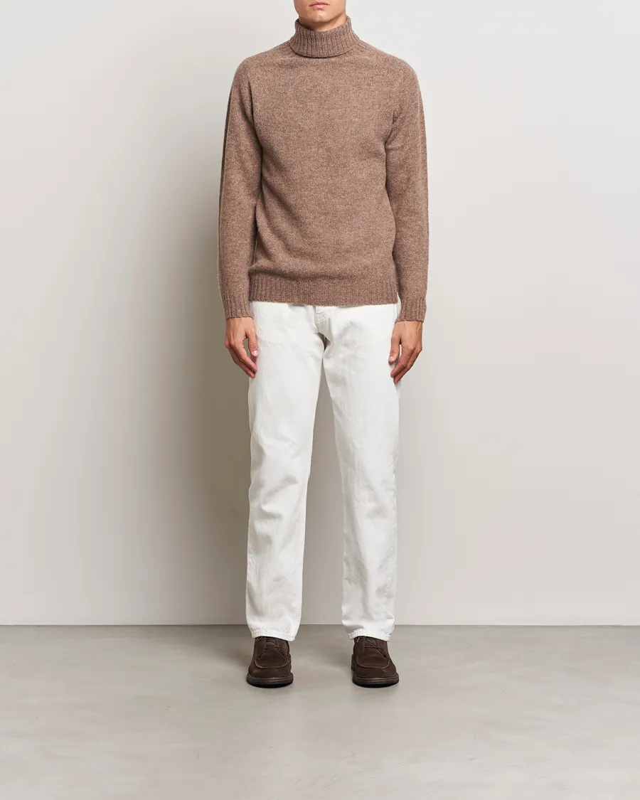 Harley Of Scotland Supersoft Lambswool Rollneck Nutmeg Brown