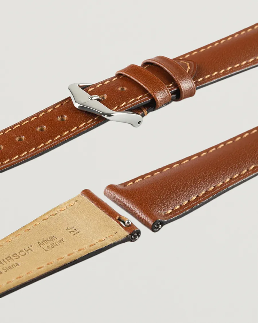 HIRSCH Siena Tuscan Leather Watch Strap Golden Brown