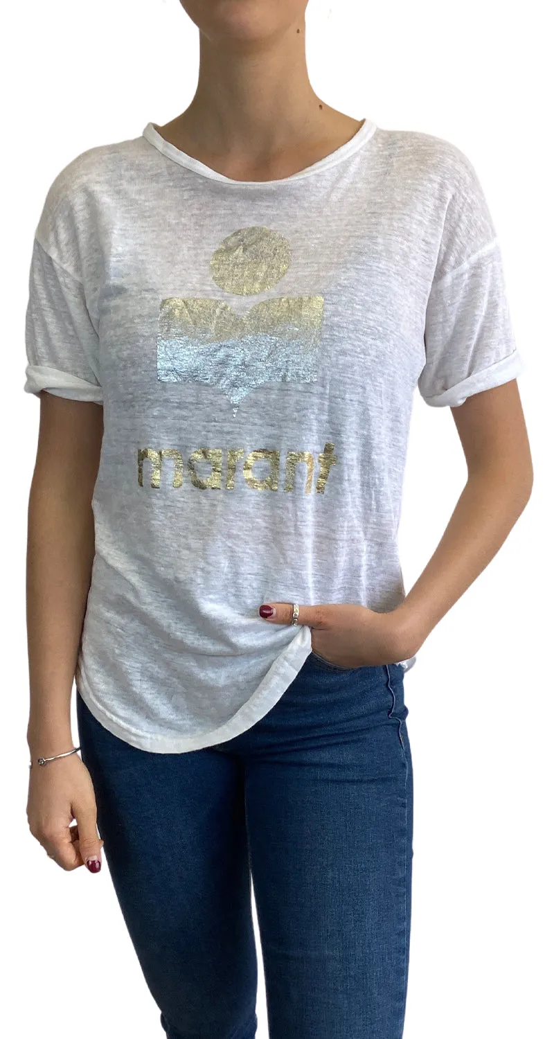 ISABEL MARANT Polera Blanca Logo