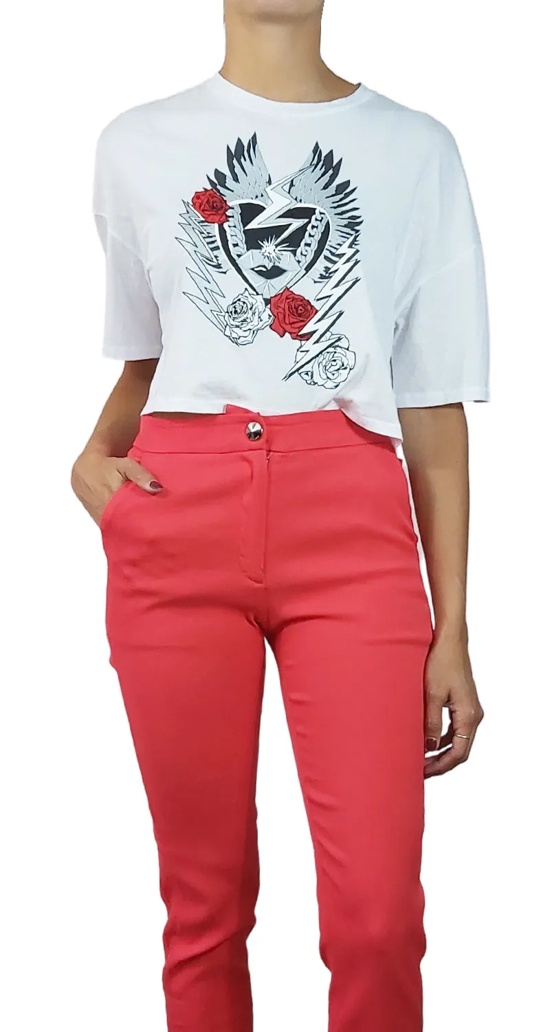JAZMIN CHEBAR Polera Blanca Corazón