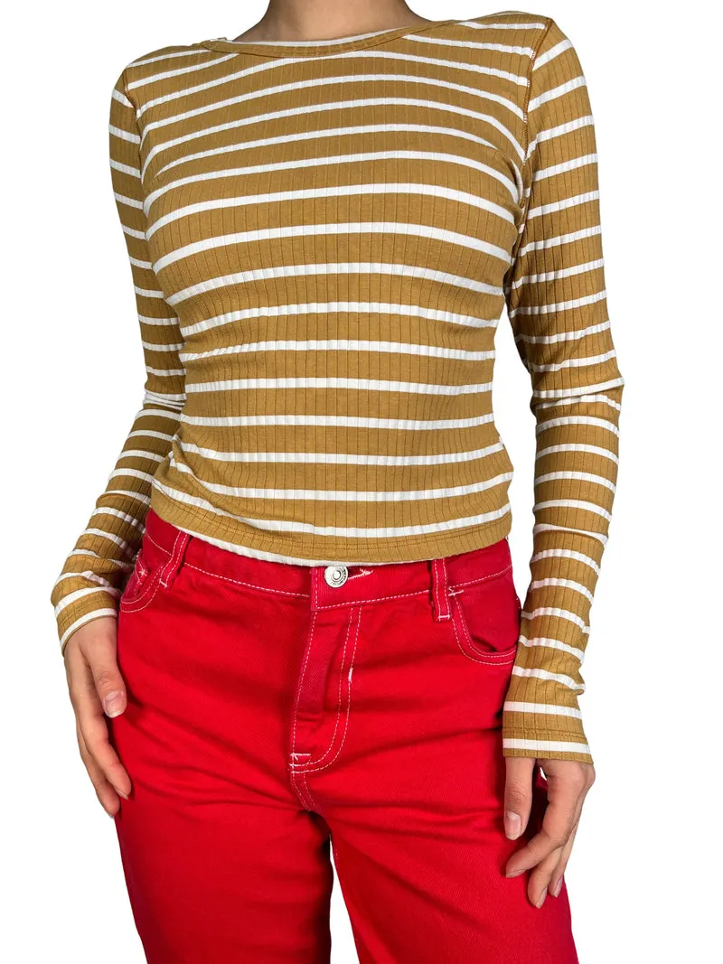 JAZMIN CHEBAR Polera Rib Rayas