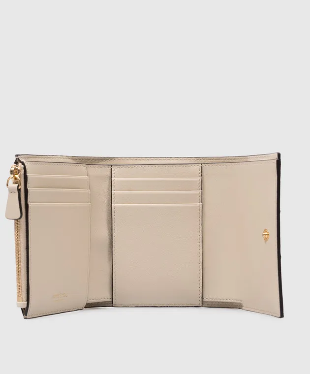 Jimmy Choo MARINDA beige leather wallet with lizard skin embossing