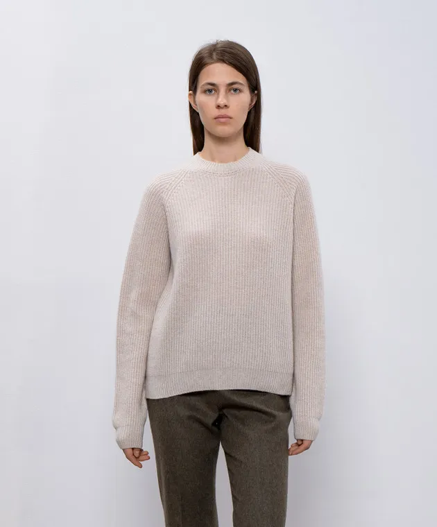 John Smedley Lylla beige wool and cashmere sweater