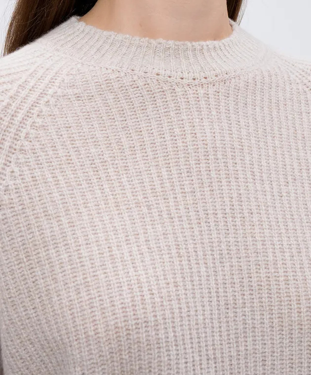 John Smedley Lylla beige wool and cashmere sweater