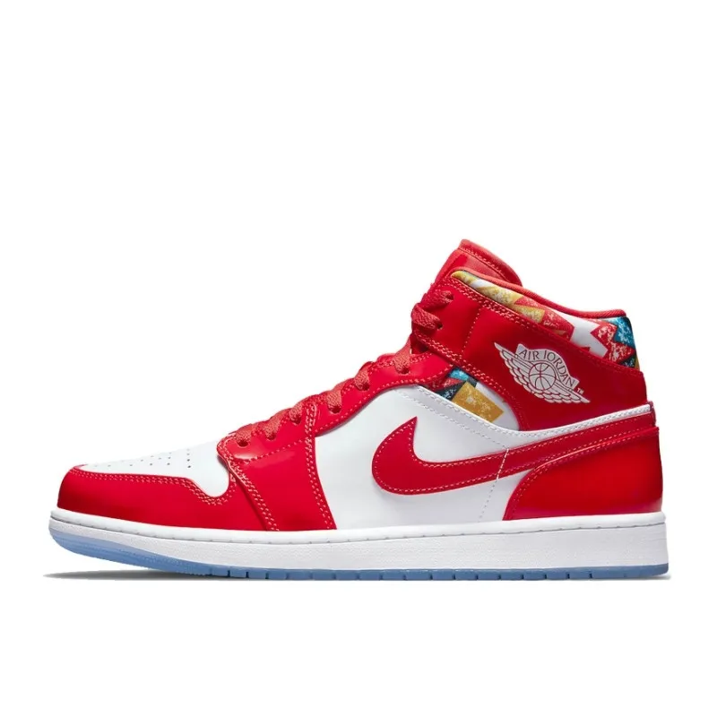 Jordan 1 Mid Barcelona Sweater Red Patent