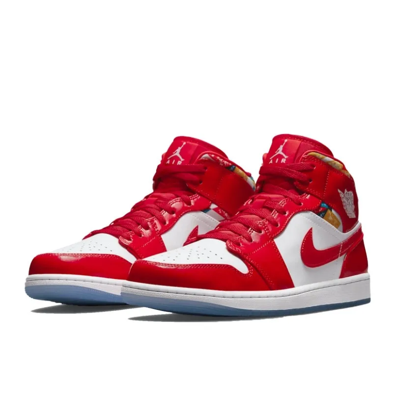 Jordan 1 Mid Barcelona Sweater Red Patent