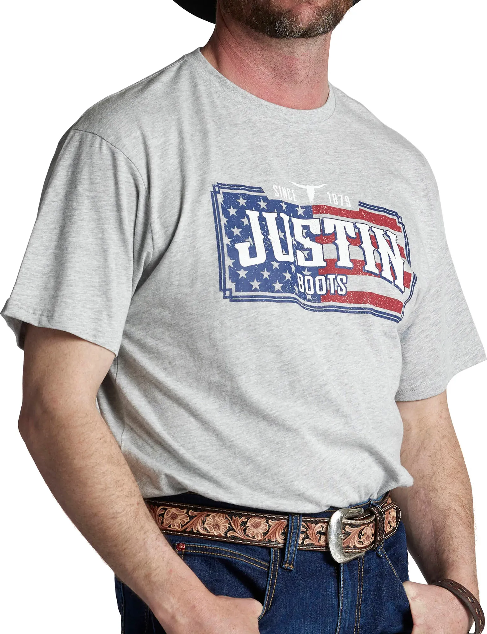 Justin Men's License Plate Flag Tee