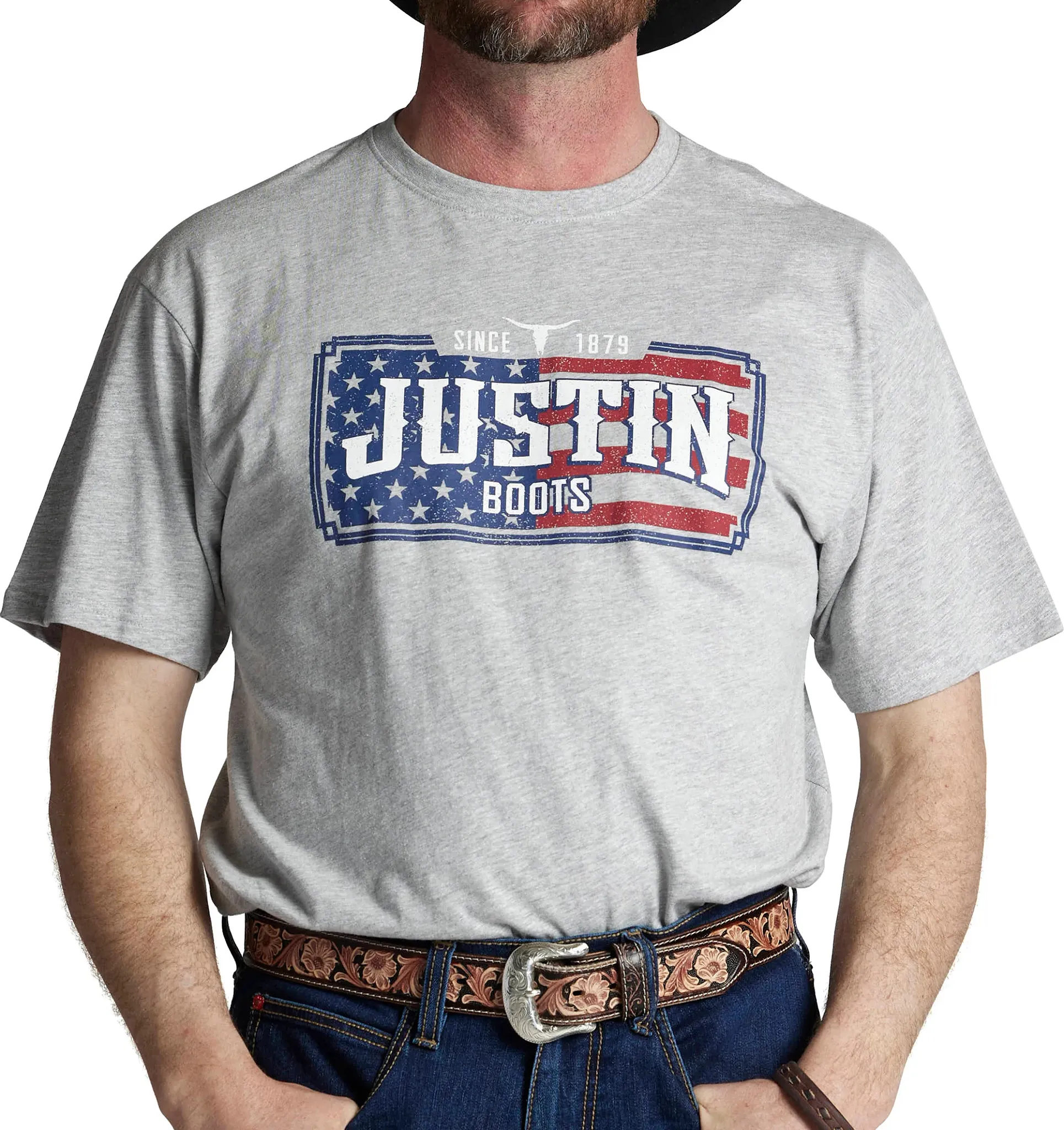 Justin Men's License Plate Flag Tee