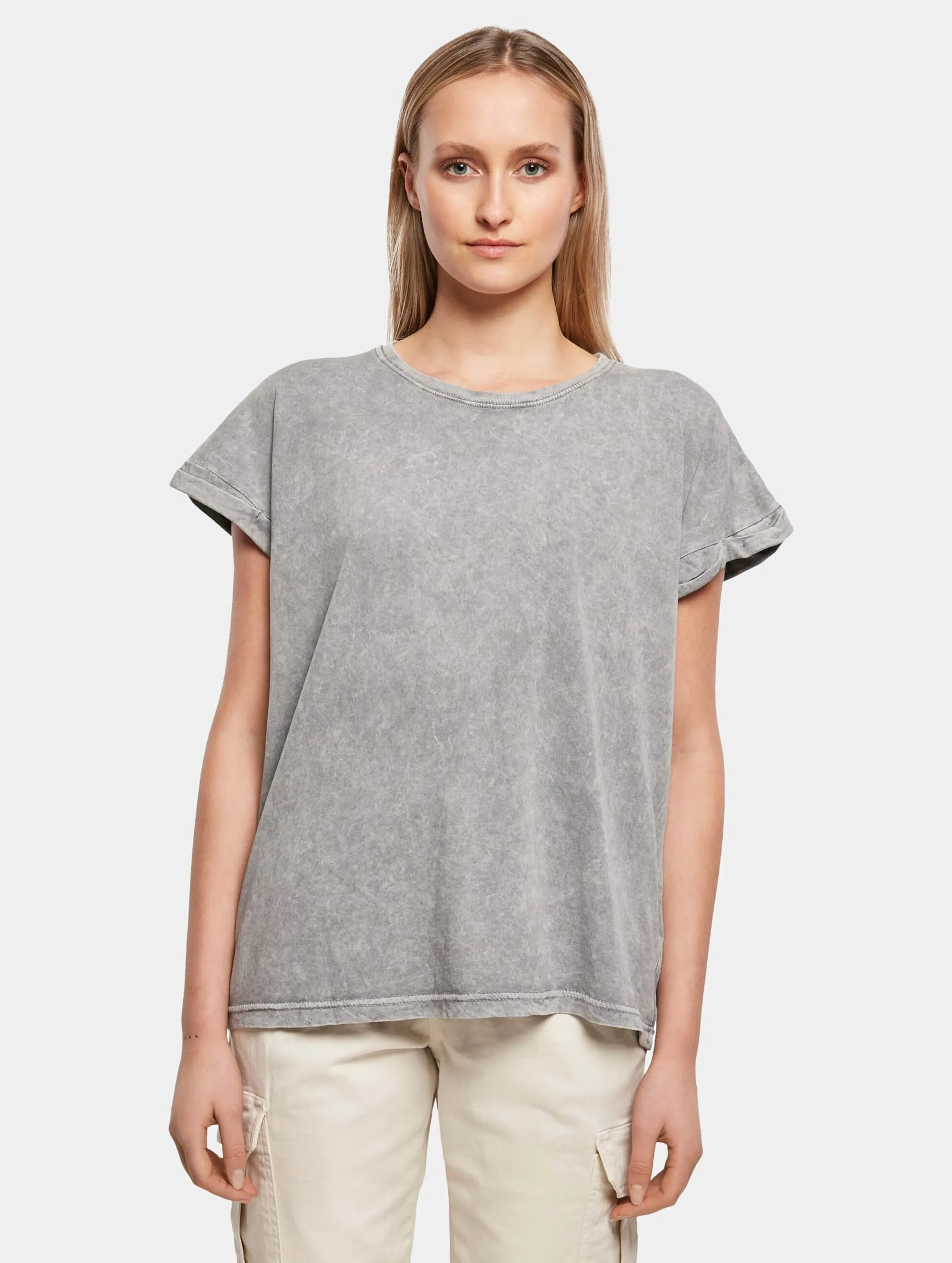 Ladies Acid Washed Extended Shoulder