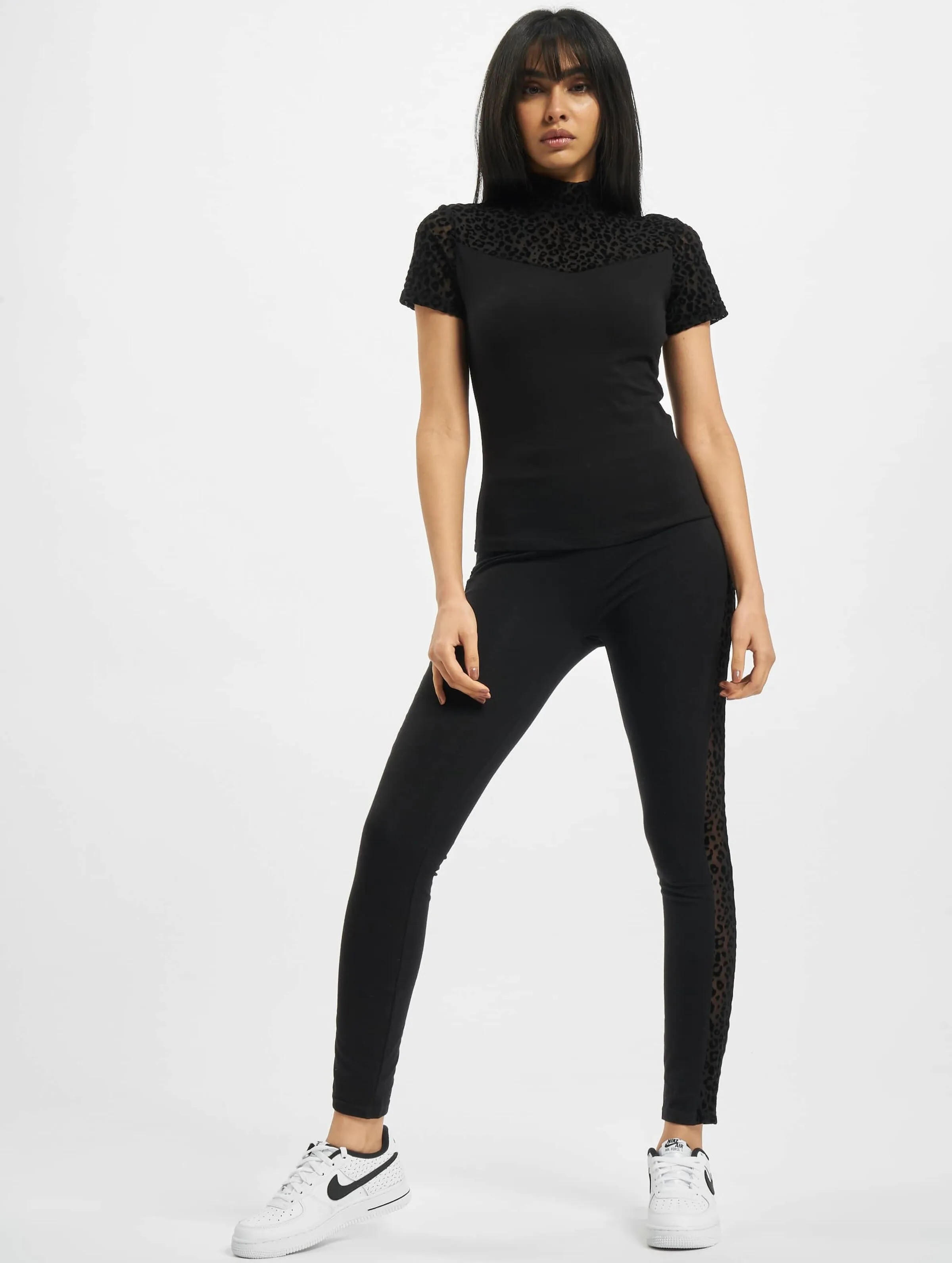 Ladies Flock Lace Stripe