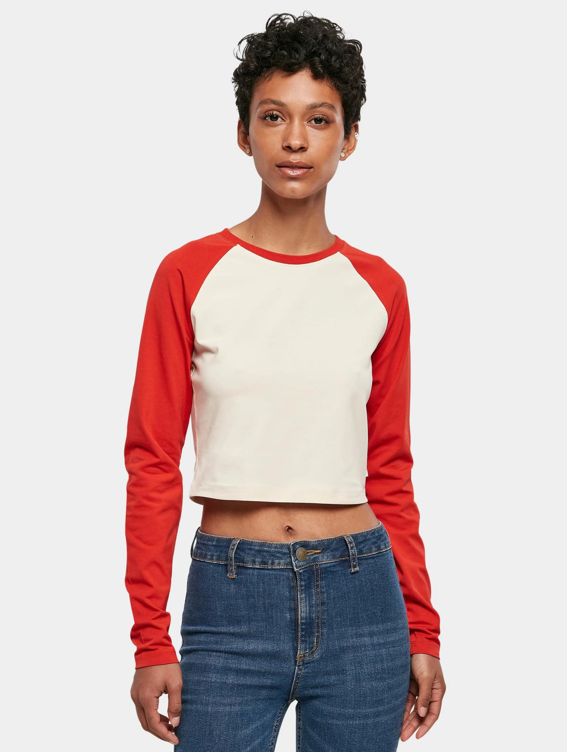 Ladies Organic Cropped Retro Baseball 