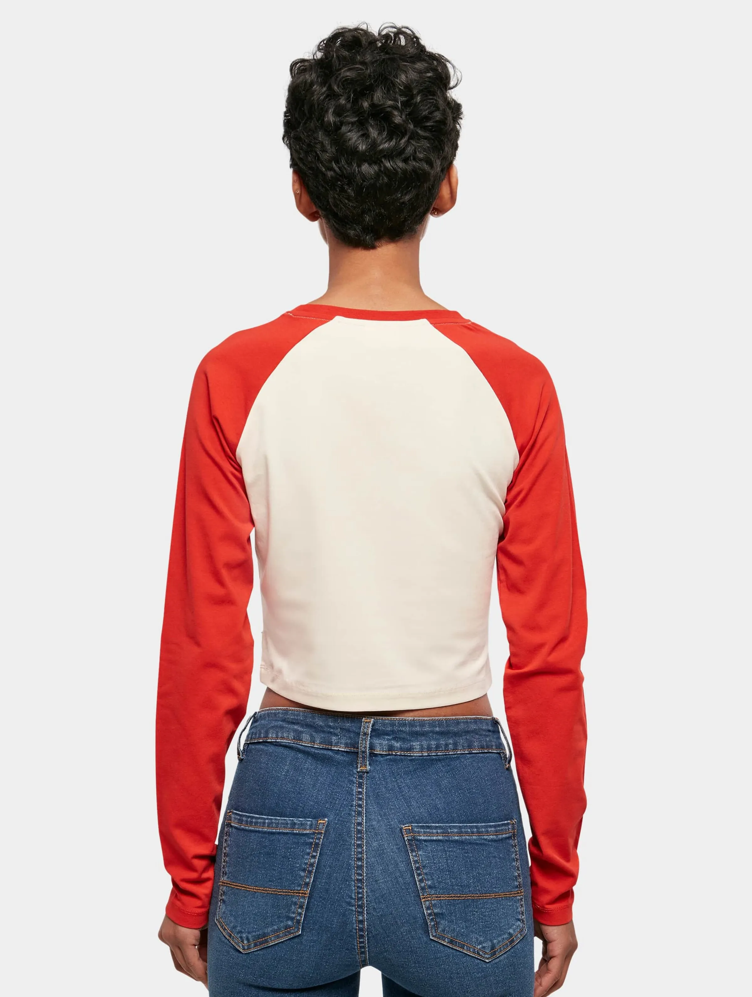 Ladies Organic Cropped Retro Baseball 