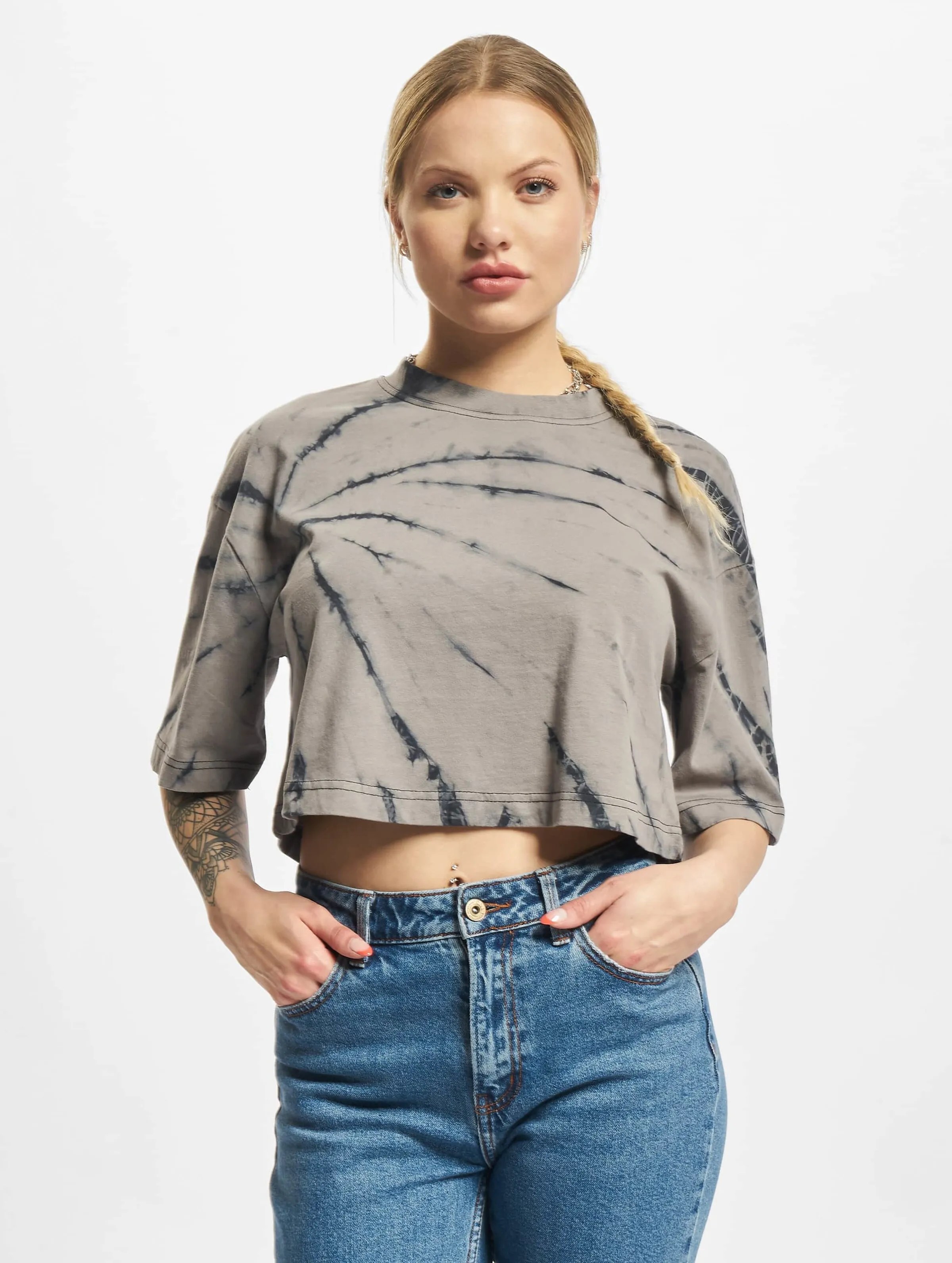 Ladies Oversized Cropped Tie Dye