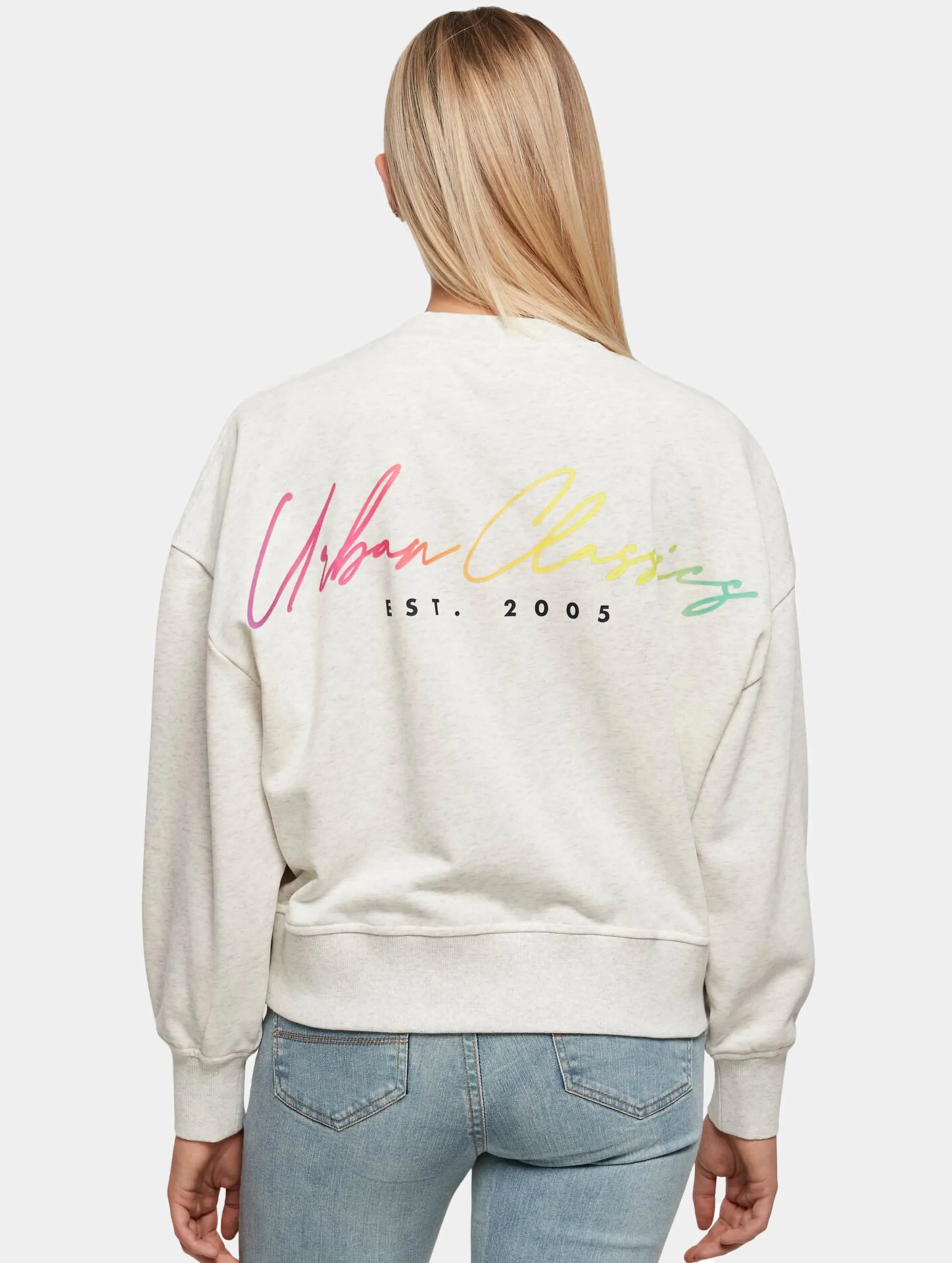 Ladies Oversized Rainbow Crewneck