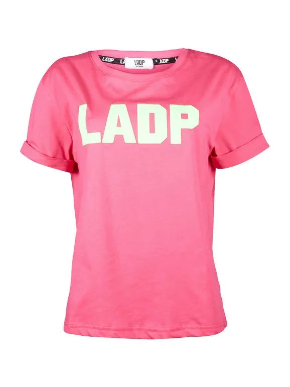 Ladp Camiseta de mujer de manga corta con texto