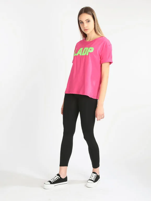 Ladp Camiseta de mujer de manga corta con texto