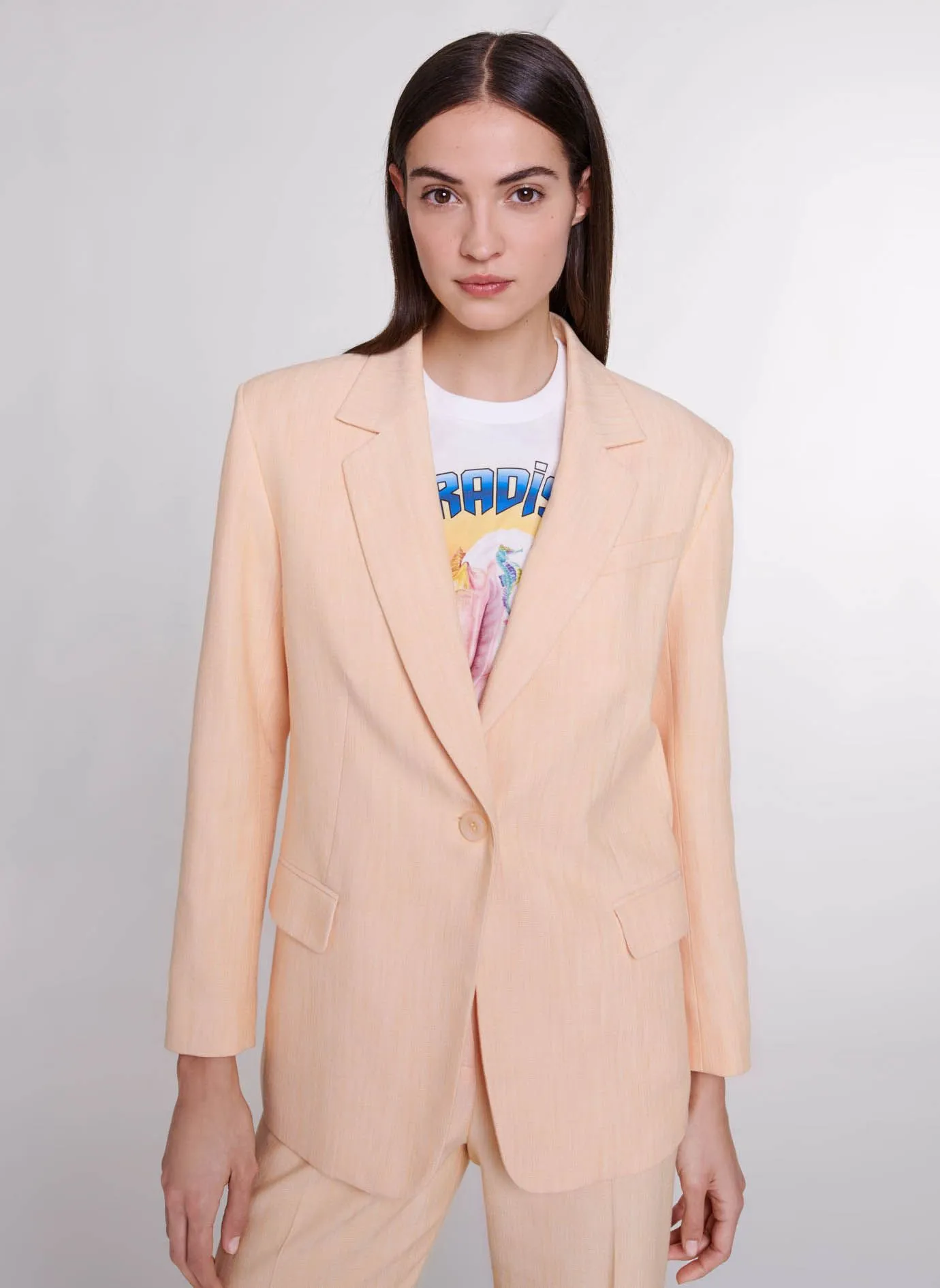 MAJE Chaqueta sastre recta en amarillo