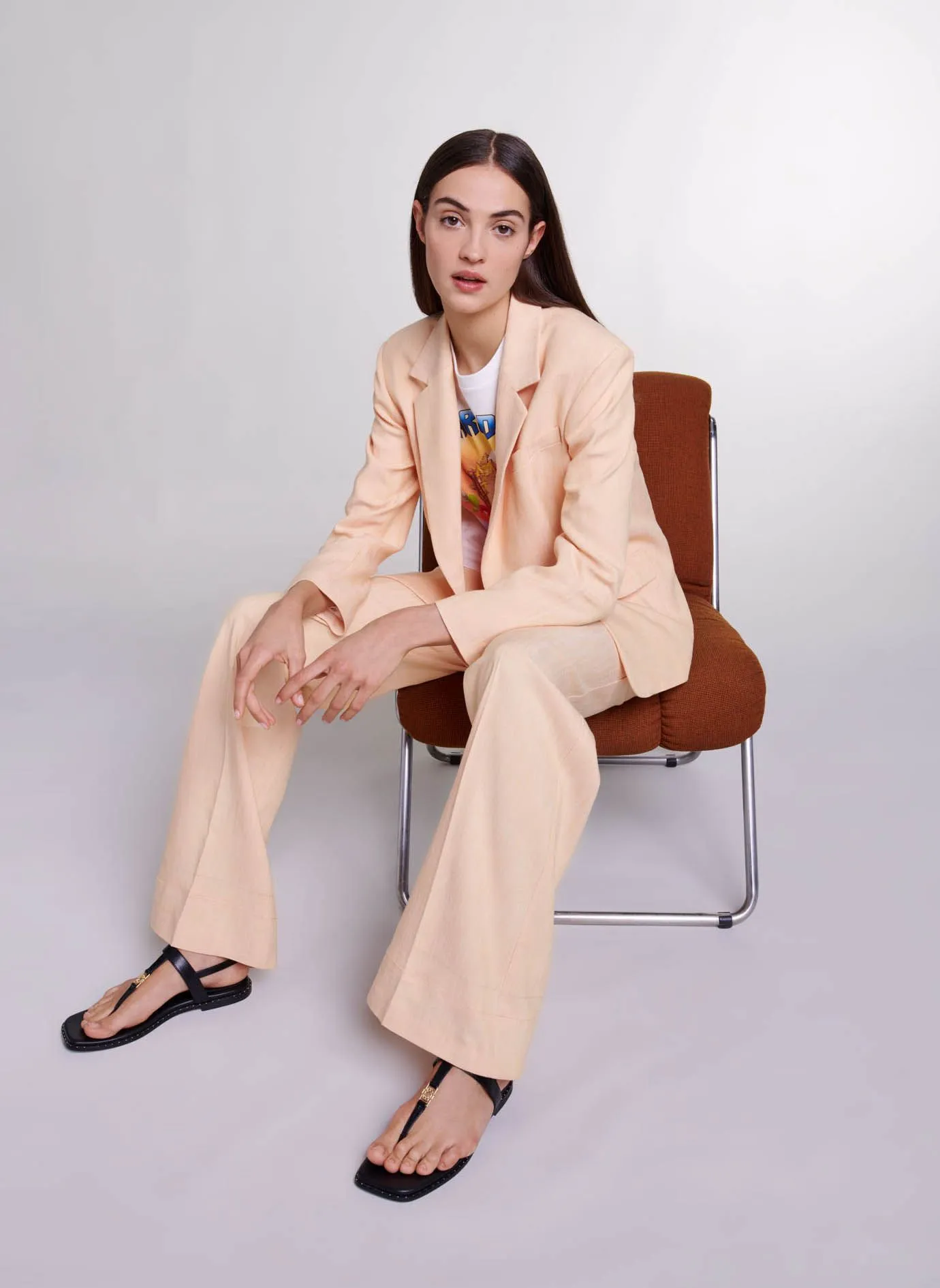 MAJE Chaqueta sastre recta en amarillo
