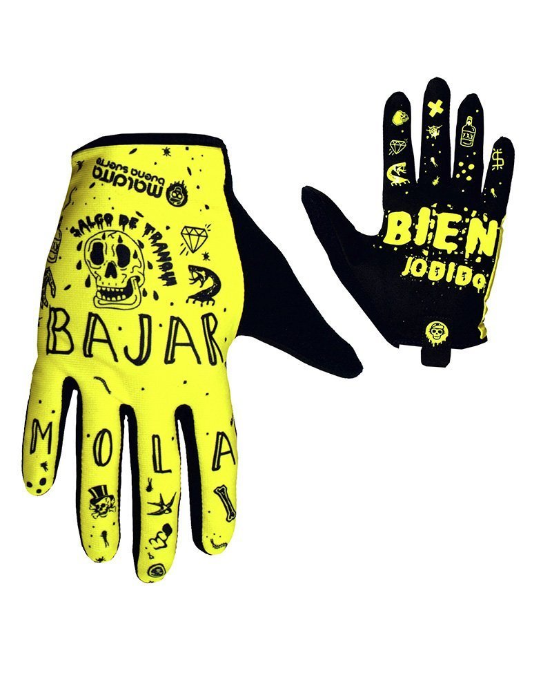 MALDITA BUENA SUERTE GUANTES SUBIR JODE BAJAR MOLA AMARILLO