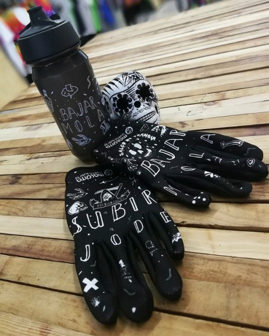 MALDITA BUENA SUERTE GUANTES SUBIR JODE BAJAR MOLA NEGRO