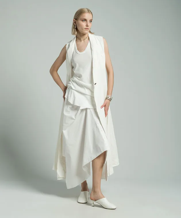 Marc Le Bihan White elongated asymmetrical top