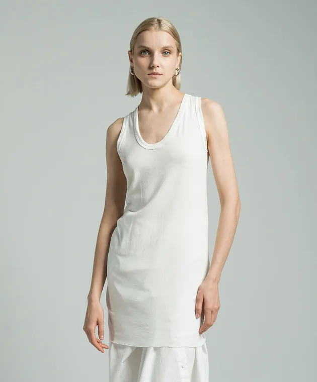 Marc Le Bihan White elongated asymmetrical top
