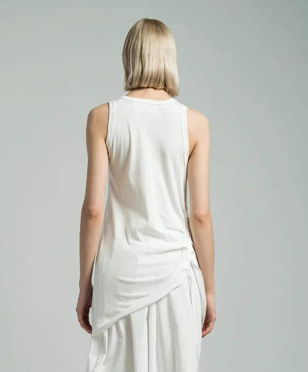 Marc Le Bihan White elongated asymmetrical top