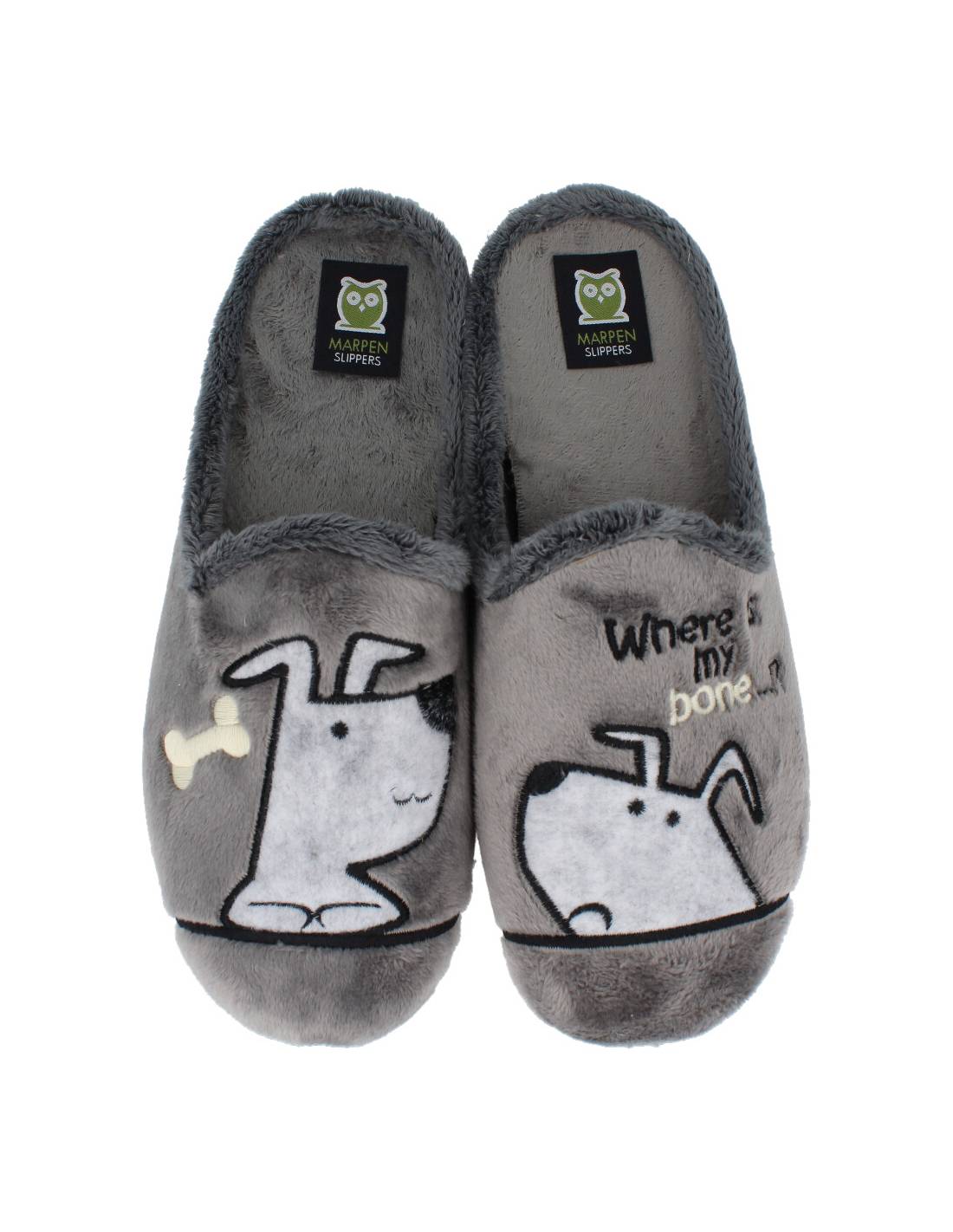 MARPEN  ZAPATILLAS DE CASA PERRO GRIS