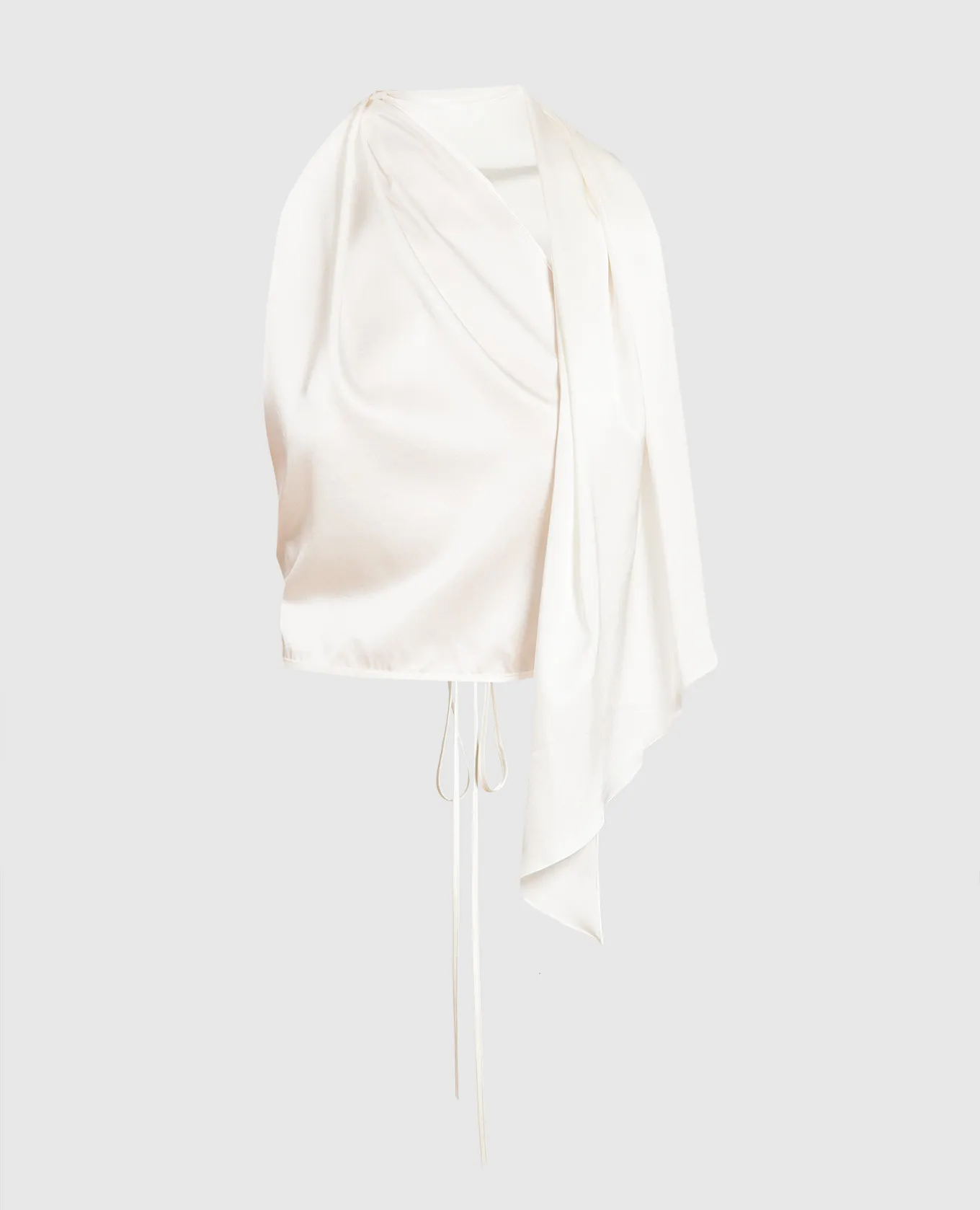 Materiel White silk top with open back