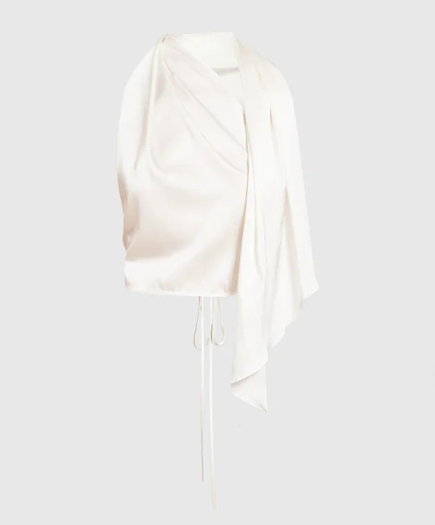 Materiel White silk top with open back