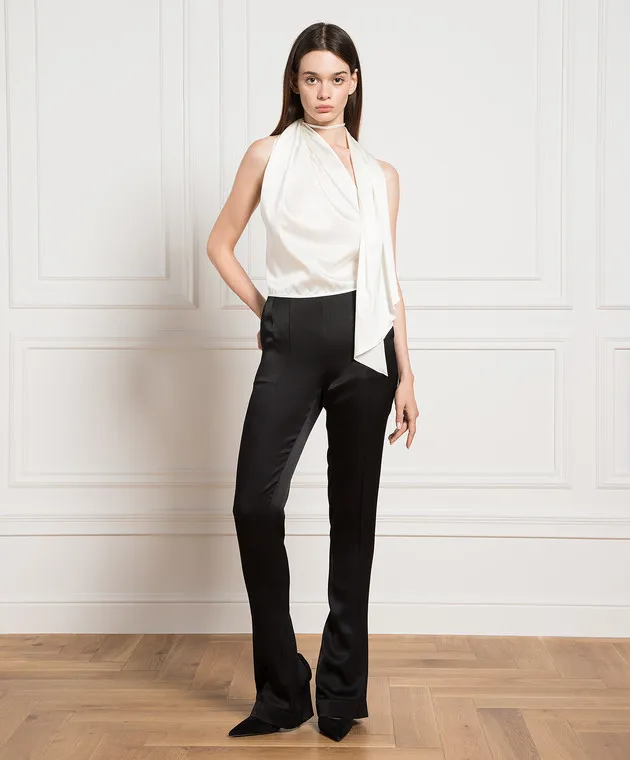 Materiel White silk top with open back