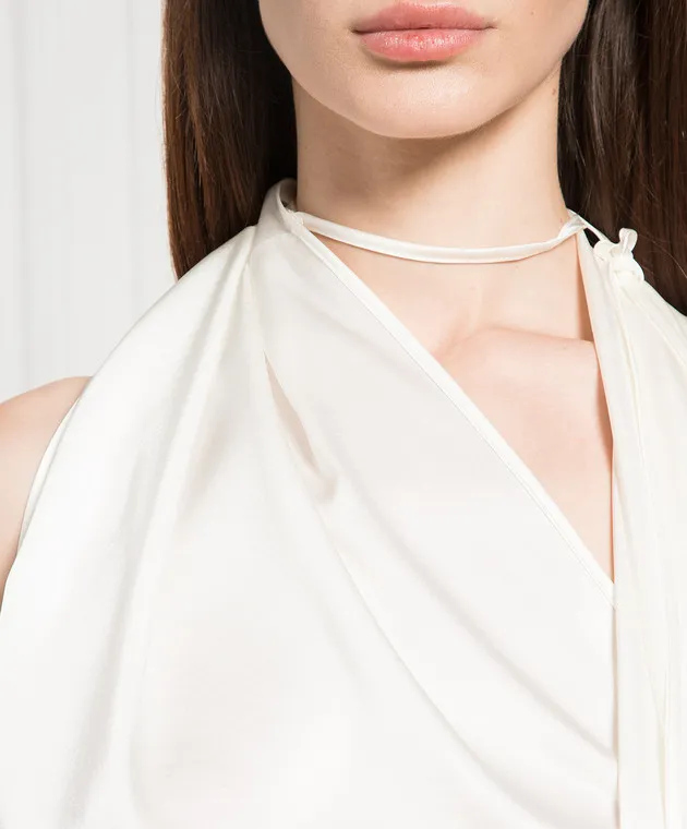 Materiel White silk top with open back