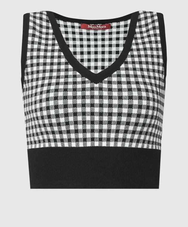 Max Mara Black Veleno checked top