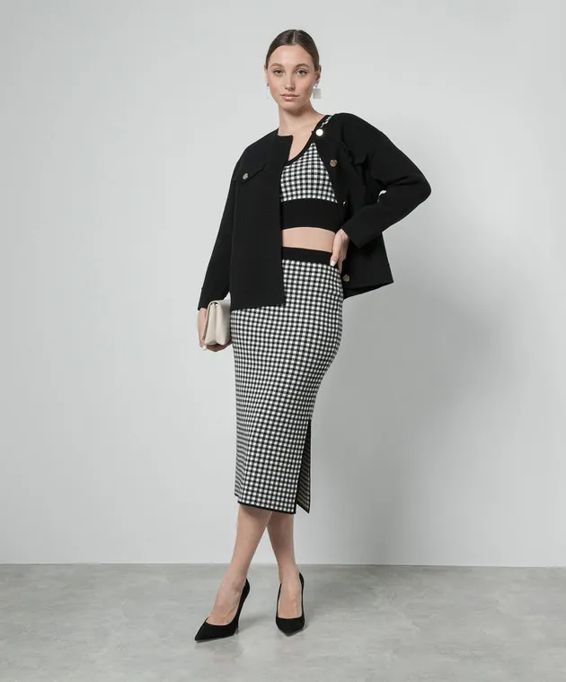 Max Mara Black Veleno checked top