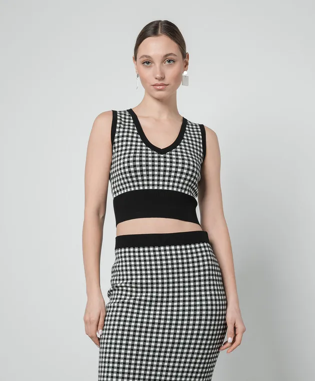 Max Mara Black Veleno checked top