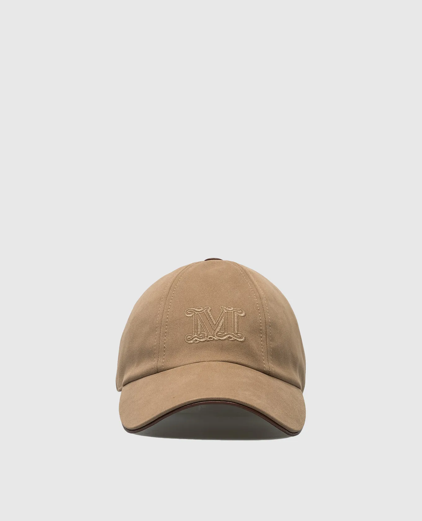 Max Mara Brown RIENZA cap with monogram embroidery