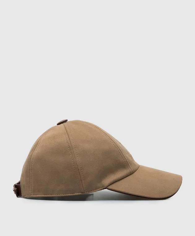 Max Mara Brown RIENZA cap with monogram embroidery
