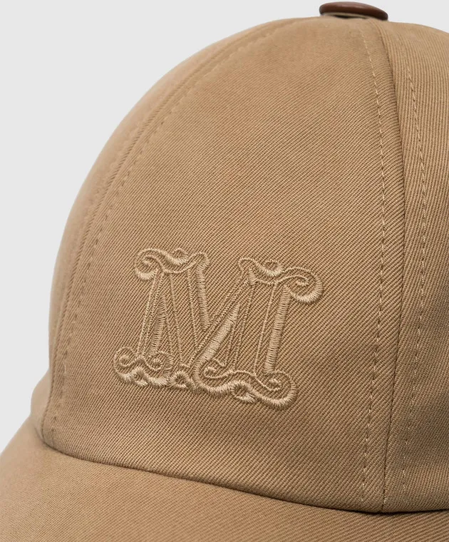 Max Mara Brown RIENZA cap with monogram embroidery