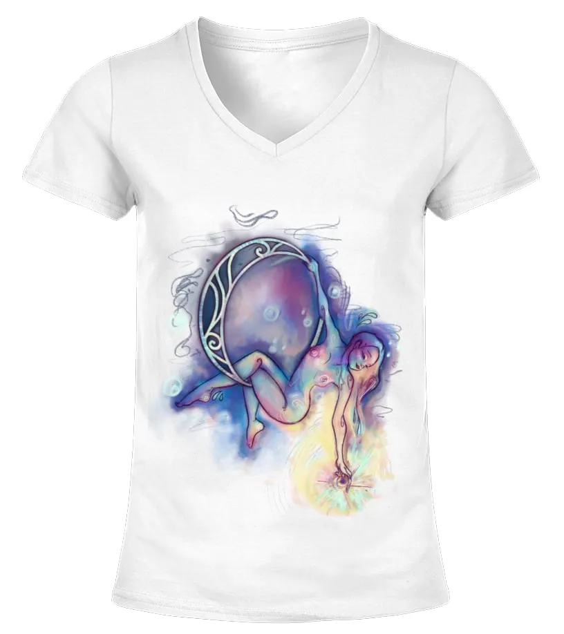 MESMERIZING AERIAL HOOP GIRL Camiseta cuello pico Mujer