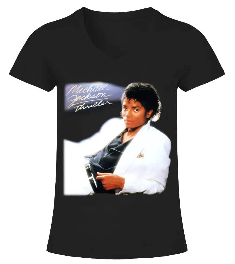 Michael Jackson BK (4) Camiseta cuello pico Mujer