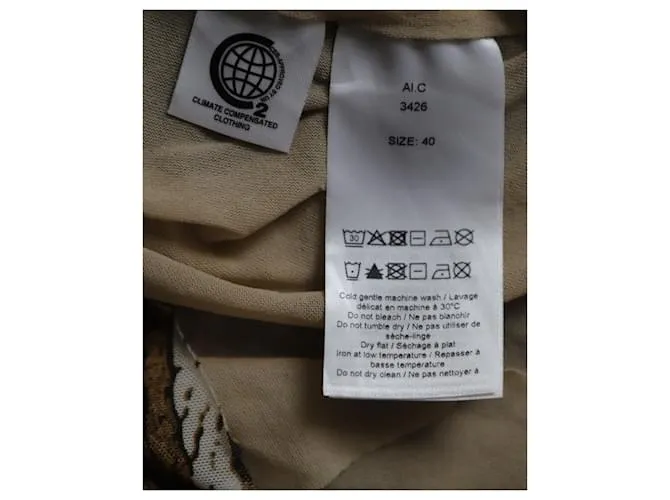 Minivestido fruncido Ganni de poliamida con estampado marrón 