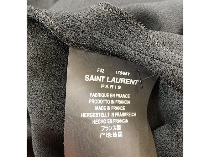 Minivestido negro de crepé con volantes de Saint Laurent 