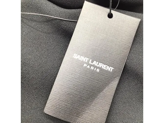 Minivestido negro de crepé con volantes de Saint Laurent 