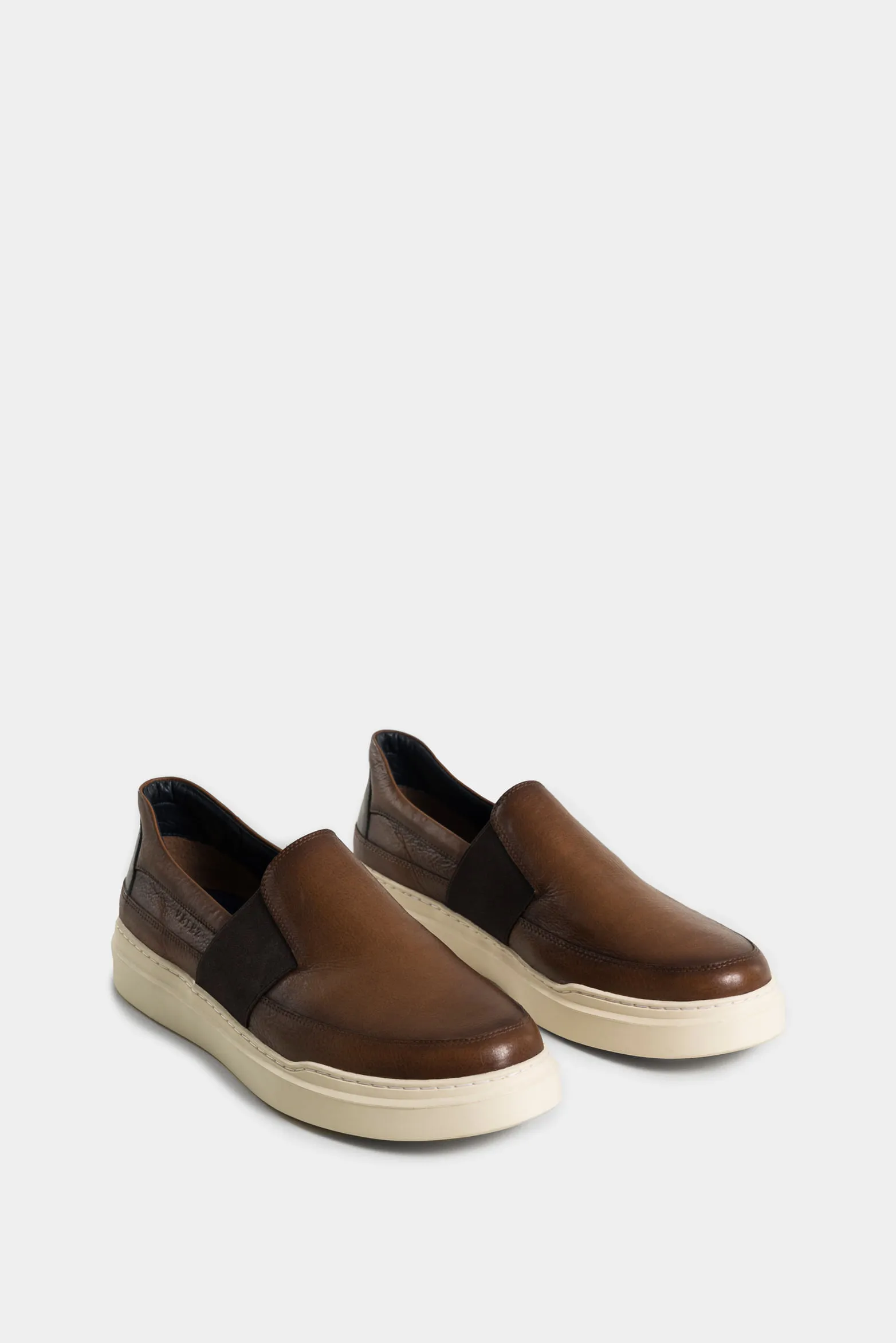 Mocasines botanic 2 de cuero liso y gamuzado para hombre suela ecoflex