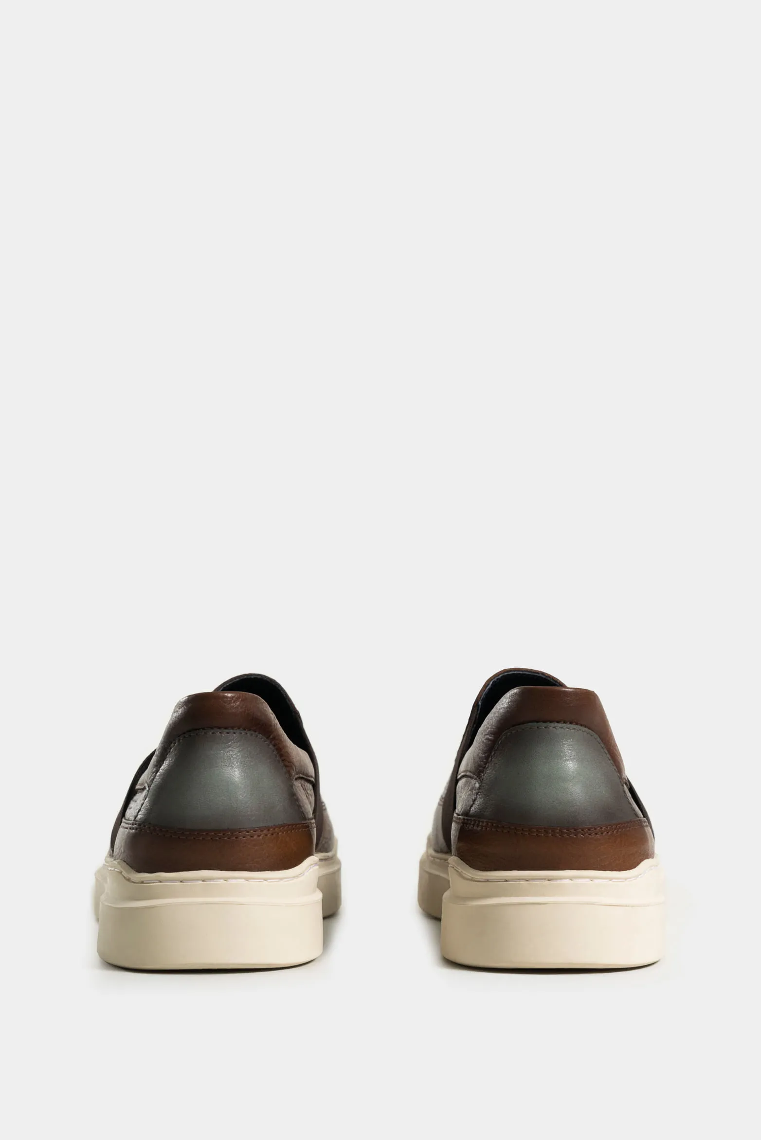 Mocasines botanic 2 de cuero liso y gamuzado para hombre suela ecoflex